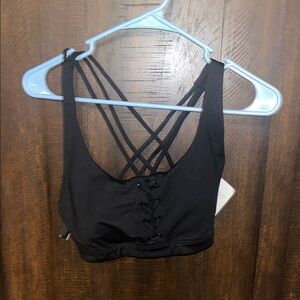 Victoria's Secret Black Lace-Up Sports Bra
